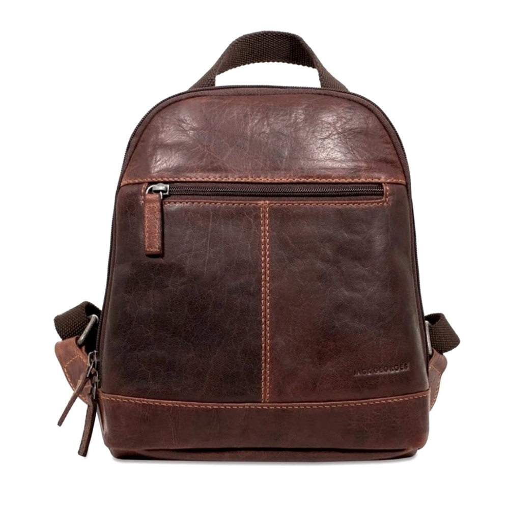 Jack Georges Voyager Convertible Backpack Crossbody Bag Brown